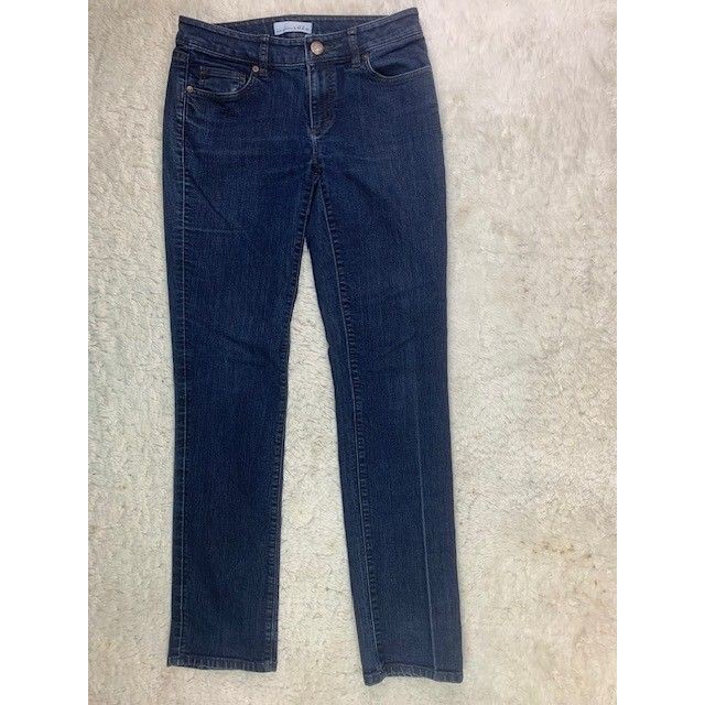 Loft Size 25 0 Womens Jeans Curvy Straight Dark Wash Low Rise Stretch